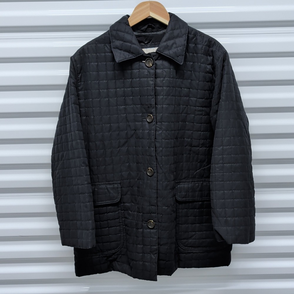 Andrew Marc Size‎ XS Womens Black Quilted Button Front Lightweight Jacket Coat